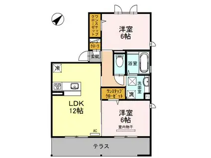 グランシャリオ A(2LDK/2階)の間取り写真