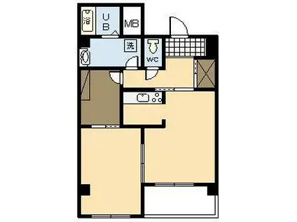 KO OLINA SHIOMI(1LDK/9階)の間取り写真