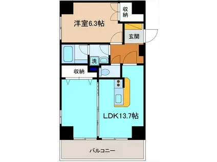 SMILLEY(1LDK/2階)の間取り写真