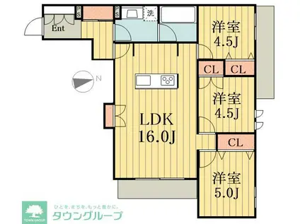 メゾンクレール谷在家(3LDK/2階)の間取り写真
