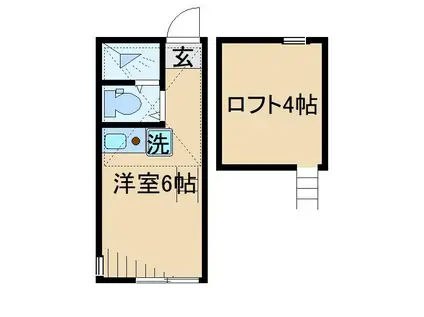 ユナイト日吉ポルトフィーノ(ワンルーム/2階)の間取り写真