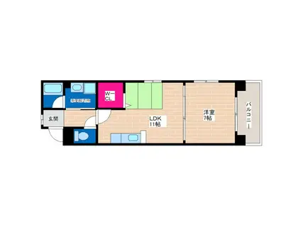 リヴェール(1LDK/2階)の間取り写真