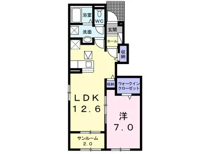ブリッサ(1LDK/1階)の間取り写真