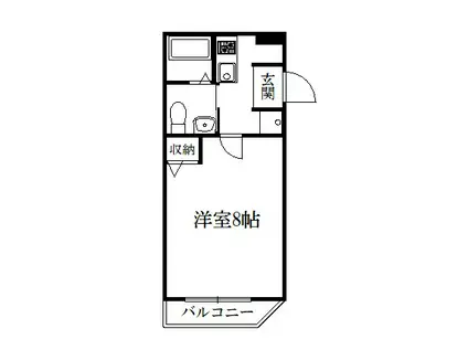 KANON西院(1K/1階)の間取り写真