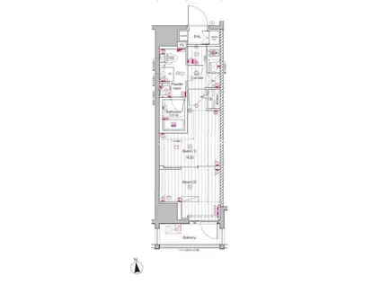 PREMIUM CUBE 上野(2K/3階)の間取り写真
