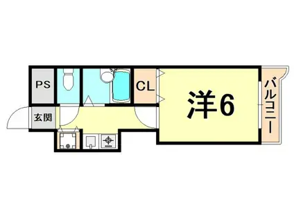 エレガンス廣瀬(1K/2階)の間取り写真