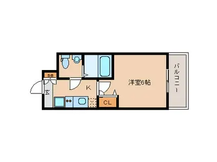 アリビオ立花1(1K/5階)の間取り写真