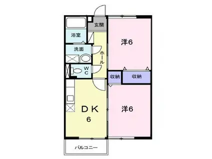 アルメリア藤井(2DK/2階)の間取り写真