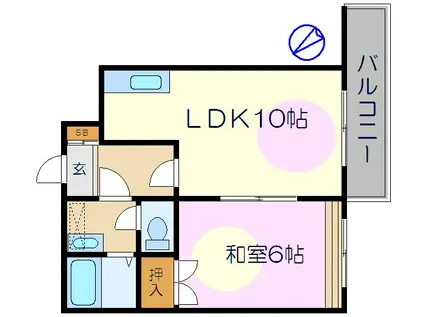 コンディエゴ(1LDK/3階)の間取り写真