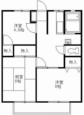丸京ハウス E(3DK/1階)の間取り写真