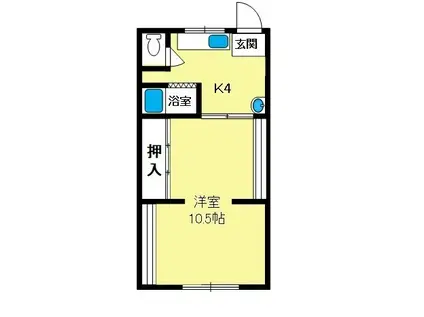 伊勢屋ハイツ(1K/2階)の間取り写真