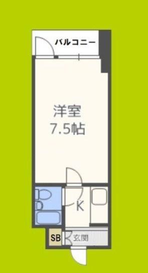 エクセレント中道(1K/4階)の間取り写真