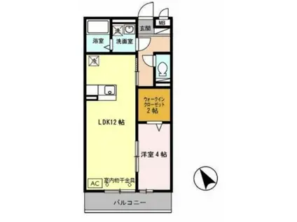 フィグガーデン(1LDK/1階)の間取り写真