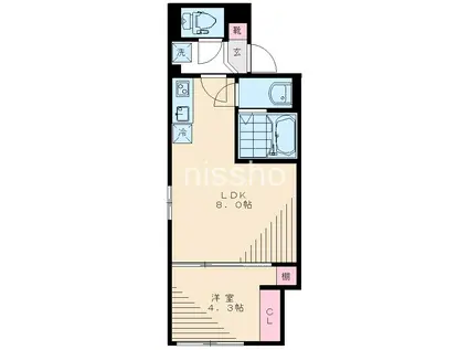 ソフィアス中野(1LDK/1階)の間取り写真