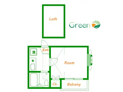 ポルテシャンス(1K/2階)の間取り写真