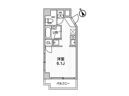 コスモリード人形町(ワンルーム/2階)の間取り写真