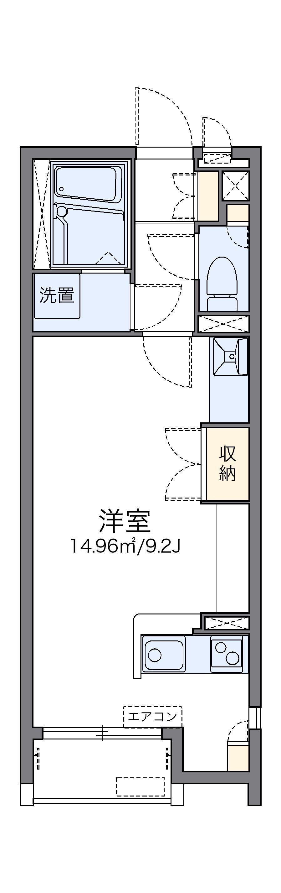 レオネクストクレール メゾン(ワンルーム/1階)の間取り写真