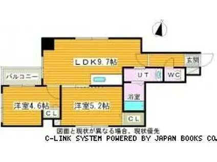 ミピアーチェ環状通(2LDK/3階)の間取り写真