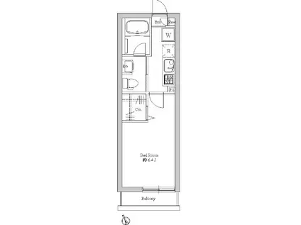 エルスタンザ舟渡(1K/2階)の間取り写真