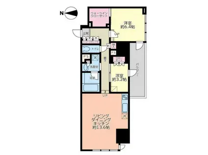 THE HIGH 堀江(2LDK/10階)の間取り写真