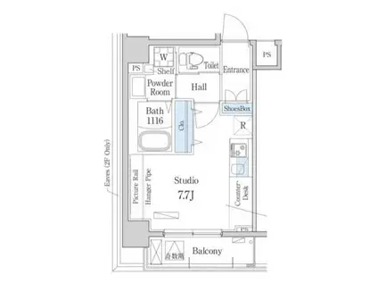 デュオフラッツ東中野(ワンルーム/7階)の間取り写真