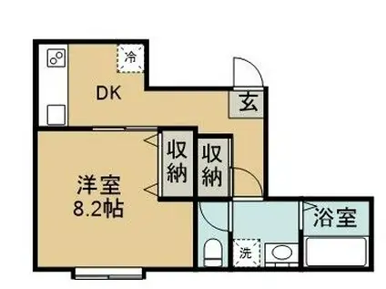 けやき台ビル(1K/3階)の間取り写真