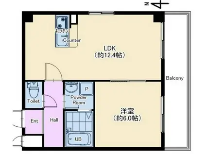 KS APARTMENT(1LDK/2階)の間取り写真