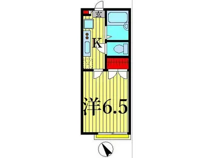 サニーコート宇喜田I(1K/2階)の間取り写真