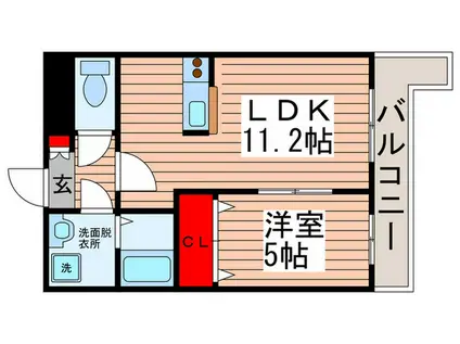 MSパラッゾ(1LDK/1階)の間取り写真