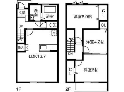 MAISON CLAIR(3LDK/1階)の間取り写真