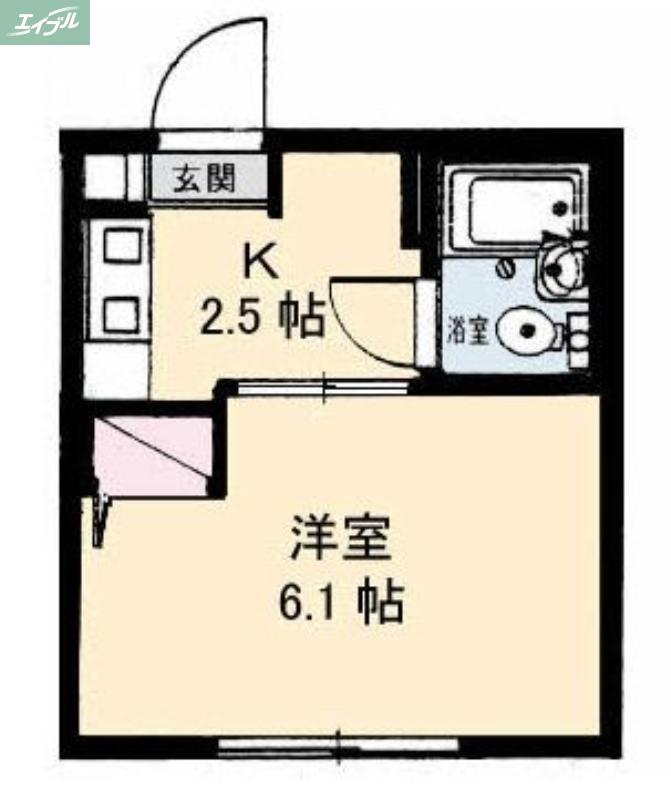 パークハイムふくい(1K/1階)の間取り写真