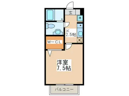 ST木曽(1K/2階)の間取り写真