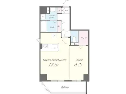 TSIIマンション(1LDK/2階)の間取り写真