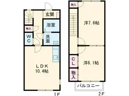 リトルエデン(2LDK/1階)の間取り写真