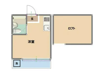 ジュネス小手指(ワンルーム/1階)の間取り写真