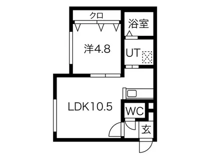 MTガーデンノース(1LDK/3階)の間取り写真