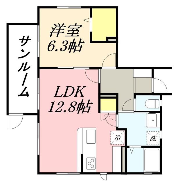 メゾンドアシェル(1LDK/1階)の間取り写真