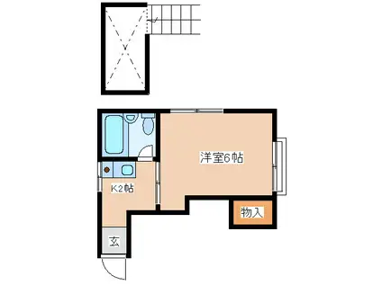 ハイツウイスタリアA(1K/2階)の間取り写真