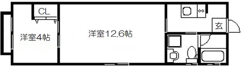 OPTIMA御所西藪之内町(2K/3階)の間取り写真