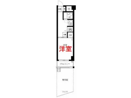 ライオンズガーデン池田山(1K/1階)の間取り写真