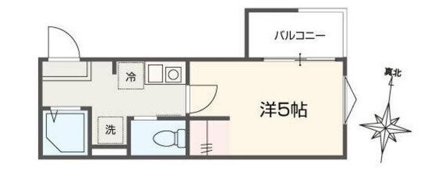 MELLAS京成小岩II(1K/1階)の間取り写真
