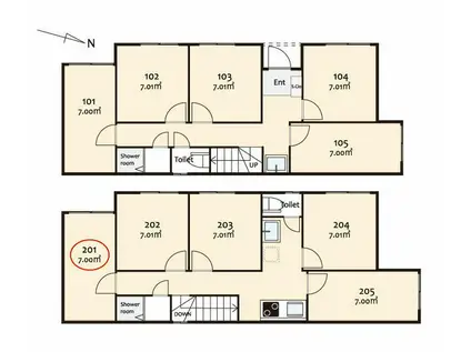 丸ノ内線 東高円寺駅 駅近2分 敷礼無 シェアハウス 初期費用15万(ワンルーム/2階)の間取り写真
