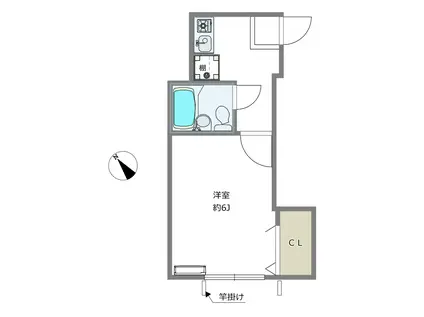 ラ・フェンテ(1K/2階)の間取り写真