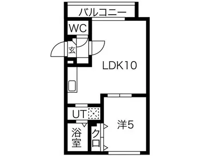 フォンテーヌ東札幌(1LDK/3階)の間取り写真