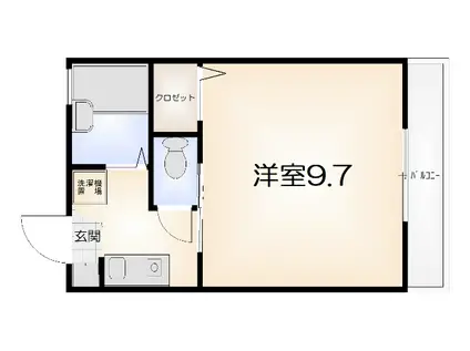 グリーンカーサ(1K/1階)の間取り写真