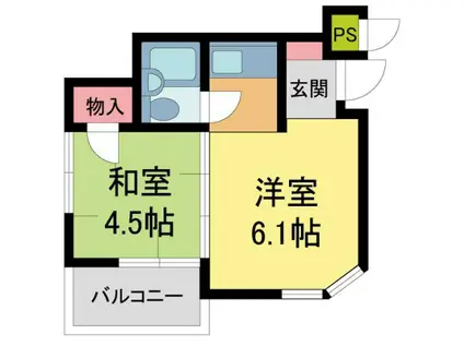 NBハイム西宮甲陽(2K/2階)の間取り写真