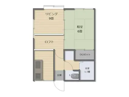 パルハウス(2DK/1階)の間取り写真