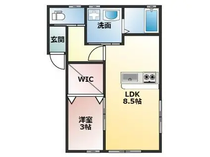 CHILL OUT BASEI(1LDK/2階)の間取り写真