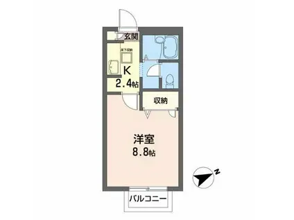 エスポワールA(1K/1階)の間取り写真