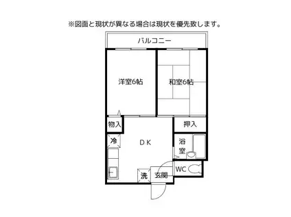 MOハイツ(2DK/1階)の間取り写真